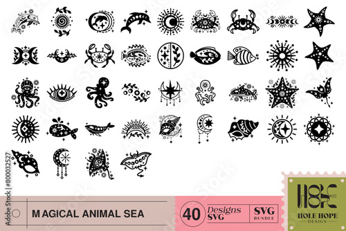 Set Of Magical Sea Animal SVG Files
