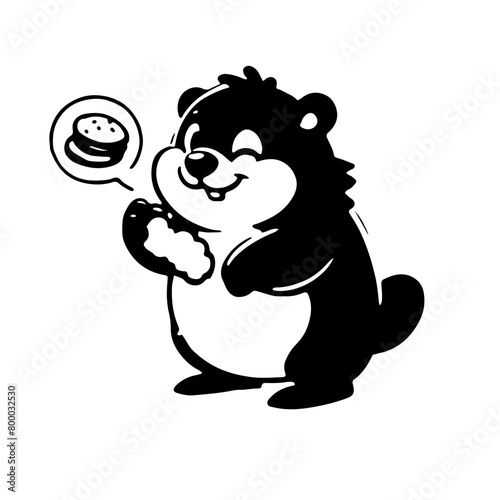 Cute Groundhog in the moments 