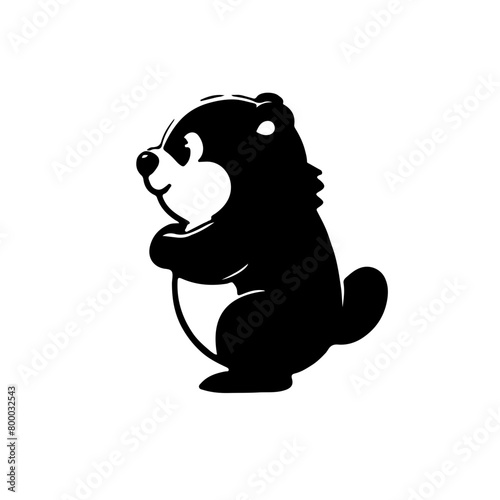 Cute Groundhog in the moments 