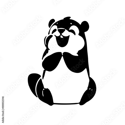 Cute Groundhog in the moments 