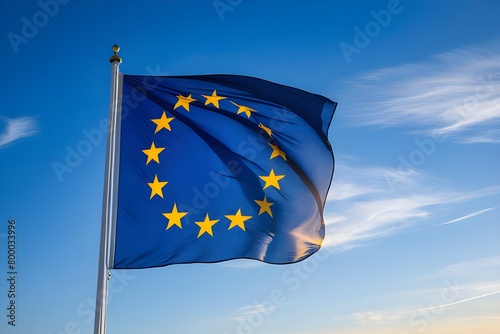 European flag in the wind