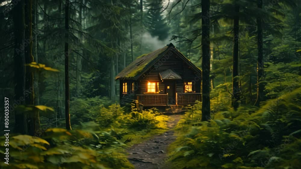 A serene and secluded small cabin nestled in the heart of a dense forest provides a peaceful and rejuvenating getaway, A cozy cabin in a lush green forest A serene and secluded small cabin nestled in the heart of a dense forest provides a peaceful and rejuvenating getaway, A cozy cabin in a lush green forest