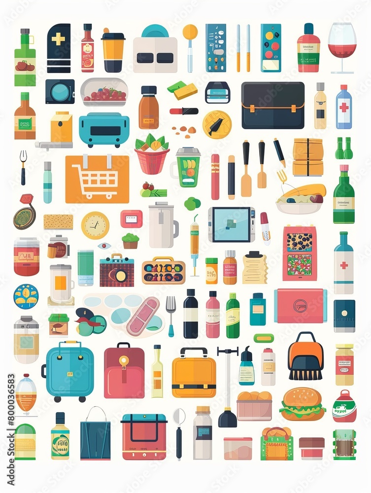 Back to school themed icon set