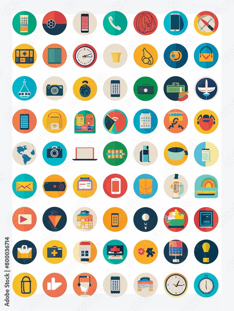 Back to school themed icon set