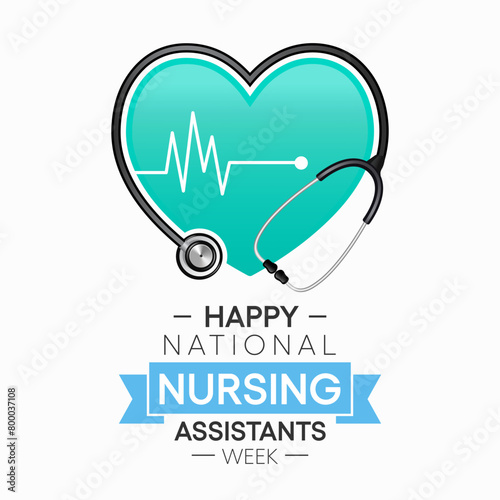 Nursing Assistants week is observed every year in June, The main role of a CNA is to provide basic care to patients and help them with daily activities. vector illustration.