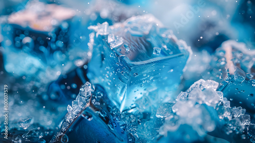 a group of blue ice cubesa photo