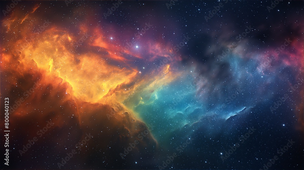 Cosmic Nebula with Vibrant Colors in Space Cosmic Nebula with Vibrant Colors in Space