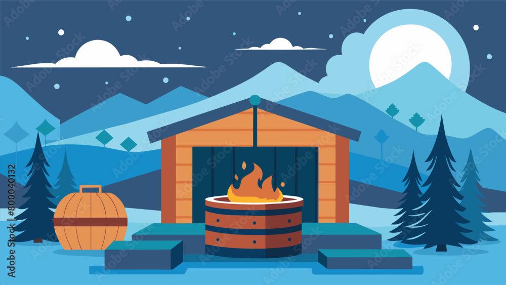 As the temperatures drop the sauna becomes a haven of warmth and serenity offering a reprieve from the unforgiving outdoor conditions.. As the temperatures drop the sauna becomes a haven of warmth and serenity offering a reprieve from the unforgiving outdoor conditions..
