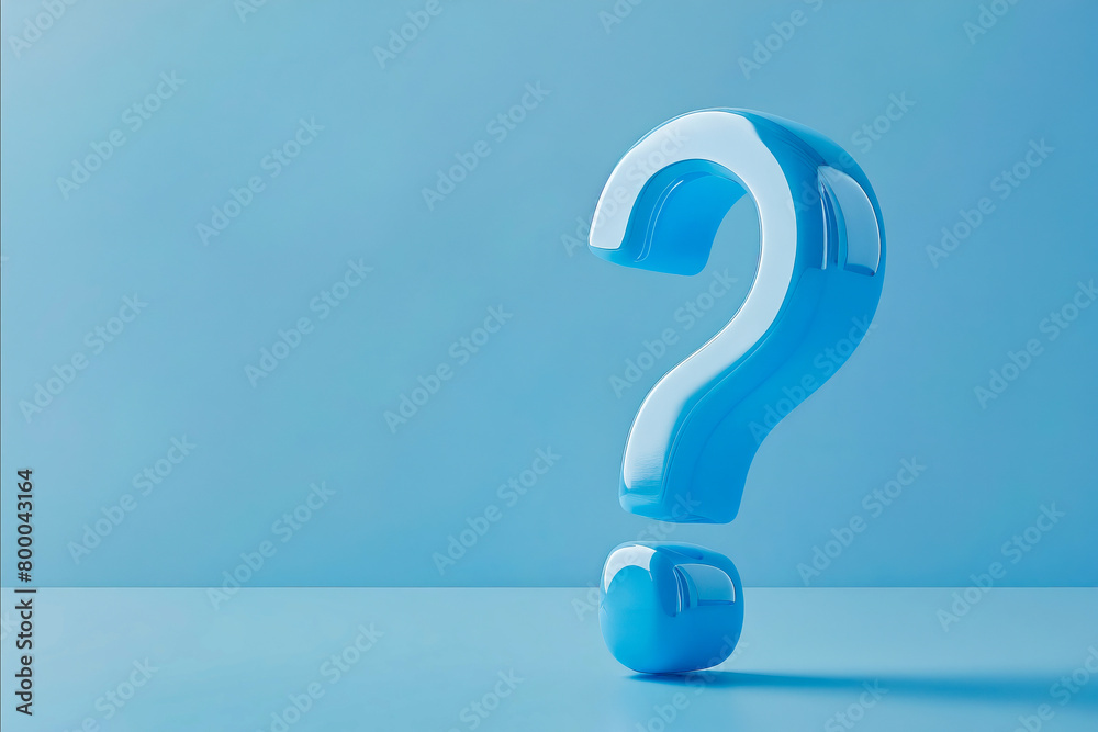 Foto de A blue question mark is floating in the air. The blue color of ...