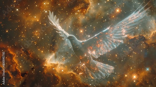 Stunning portrayal of a vibrant nebula in deep space showcasing celestial wonders photo