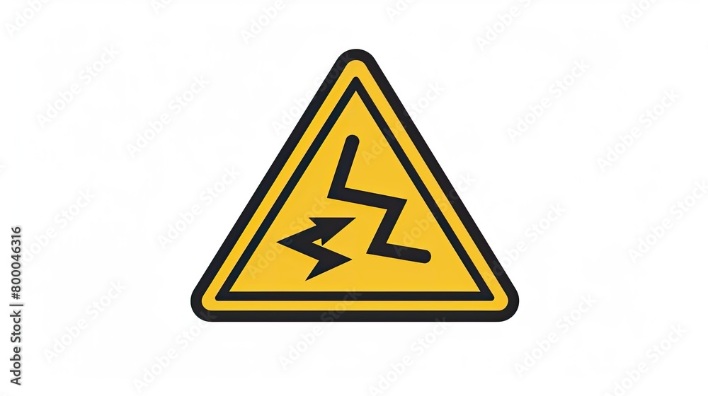 Electric Danger Sign: Yellow Triangle with Arrow Electric Danger Sign: Yellow Triangle with Arrow