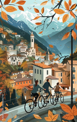 Illustrated Travel Poster for Italy