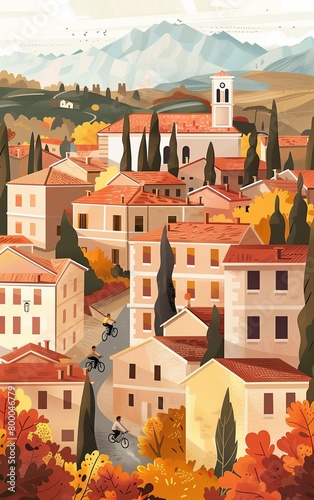 Illustrated Travel Poster for Italy