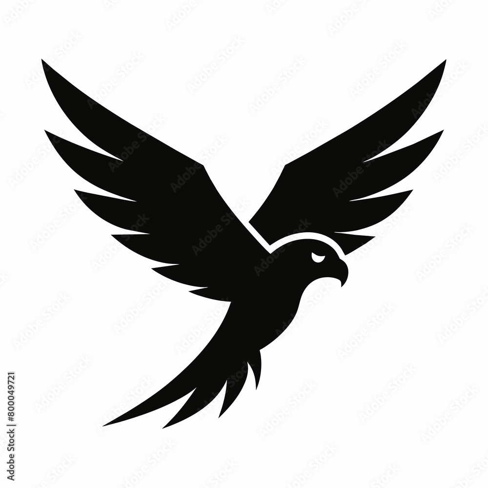 Obraz premium Sleek Black Falcon Logo: Dynamic Design for Your Brand's Soaring Identity