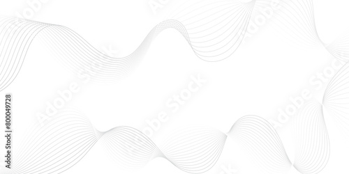 Abstract grey, white smooth element swoosh speed wave modern stream background. Wave with lines created using blend tool. Abstract frequency sound wave lines and twisted curve lines background.