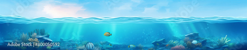 Abstract background with underwater theme, web site header or footer template © hdesert