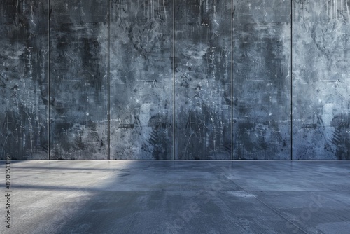 Industrial Grunge Blue Concrete Wall and Floor 
