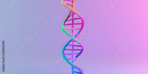 A dupla h  lice do DNA em um vibrante e brilhante neon