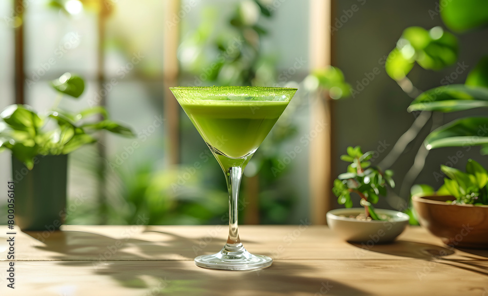 Creative Cocktail Variation: Matcha Martini Closeup