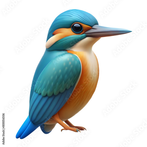 Vibrant kingfisher bird illustration with realistic details