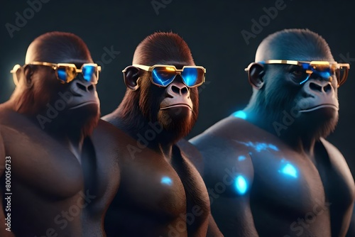 3d digatal Ape avatar. In-game character for metaverse.realistic HD . photo