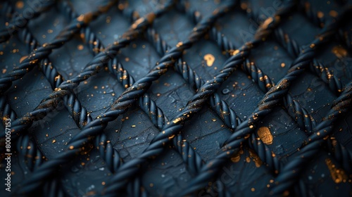 A close-up image showcasing a gold chain with intricate link designs and a contrasting dark background.