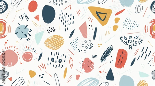 Minimalist Boho Doodle Seamless Digital Paper