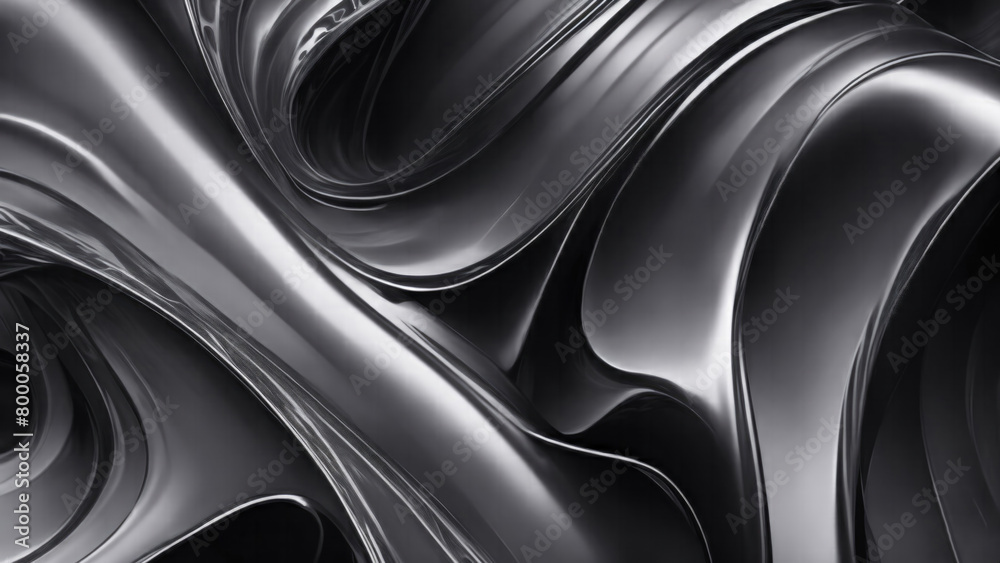 Fototapeta premium Black Chrome Metal Wave background