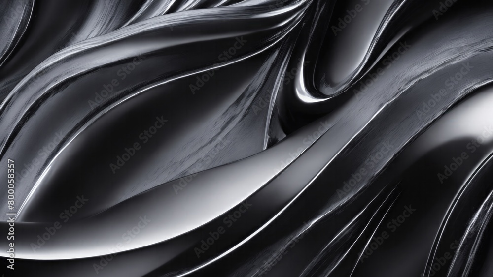 Fototapeta premium Black Chrome Metal Wave background
