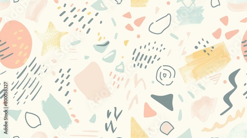 Minimalist Boho Doodle Seamless Digital Paper