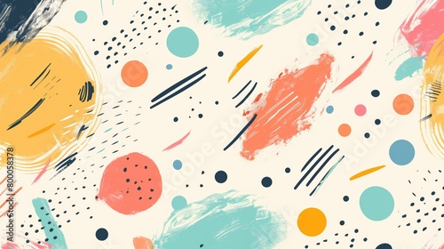 Pastel Freestyle Doodle Pattern Background