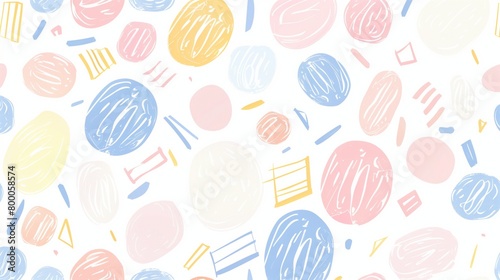 Pastel Freestyle Doodle Pattern Background