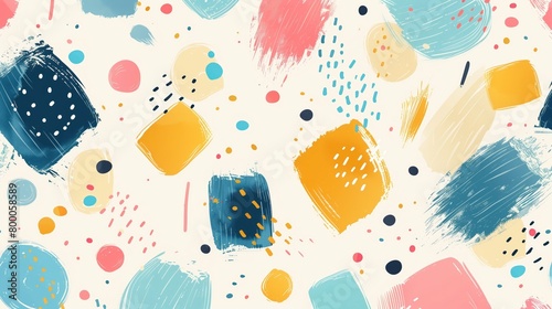 Pastel Freestyle Doodle Pattern Background