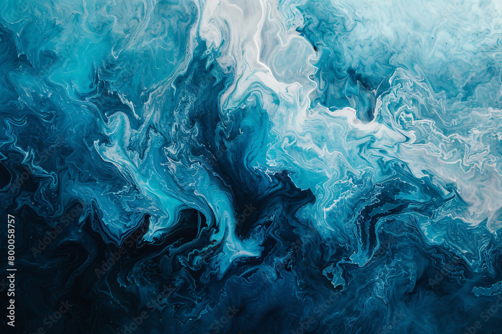 Swirling patterns of deep and light blue invoking a sense of ocean waves and fluid motion Swirling patterns of deep and light blue invoking a sense of ocean waves and fluid motion