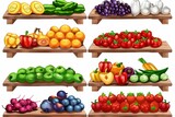 Shelves filled with vibrant fruits and veggies