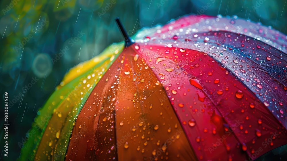 colorful colorful umbrella with rain