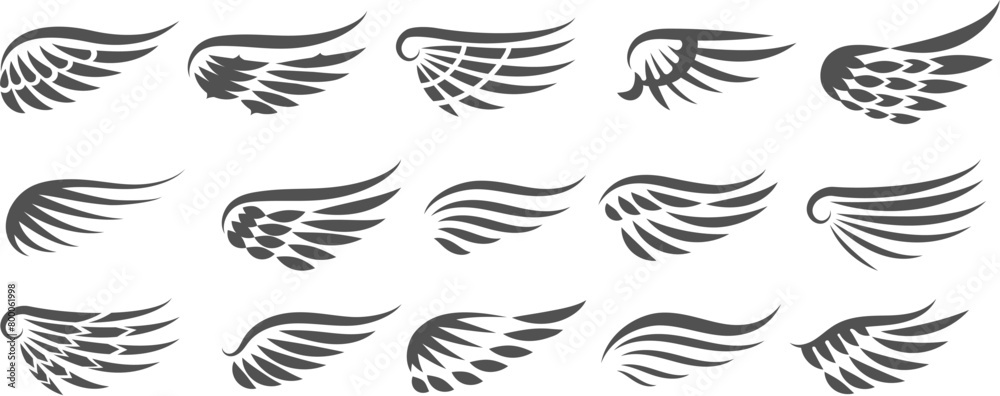 Eagle wings icon collection