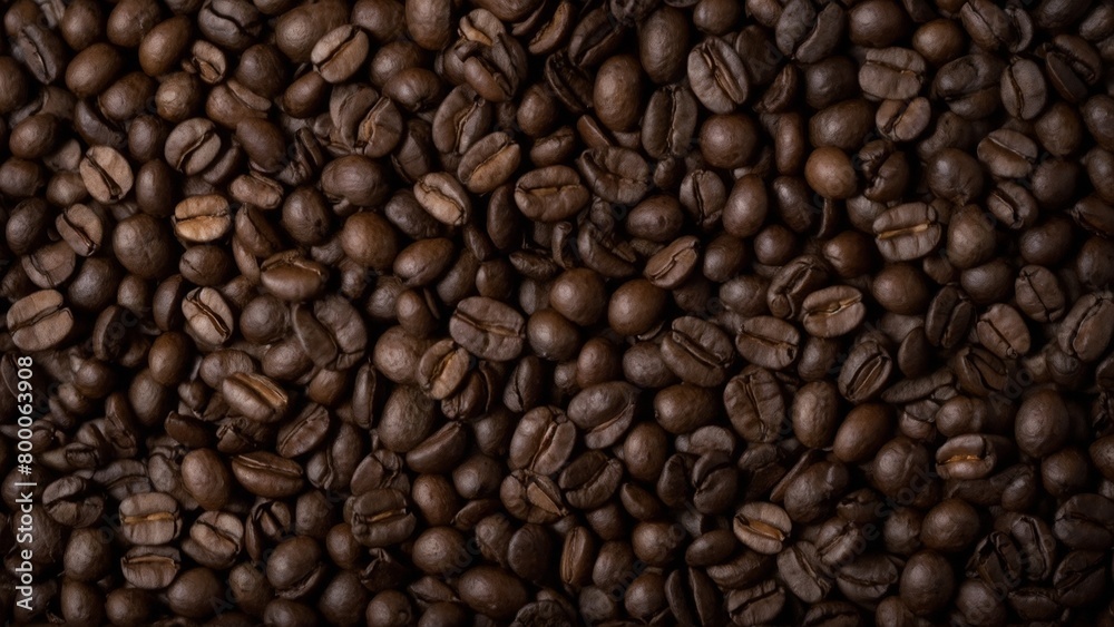 aerial photograph of a diverse assortment of freshly roasted coffee beans scattered elegantly across a textured dark wooden table. aerial photograph of a diverse assortment of freshly roasted coffee beans scattered elegantly across a textured dark wooden table.