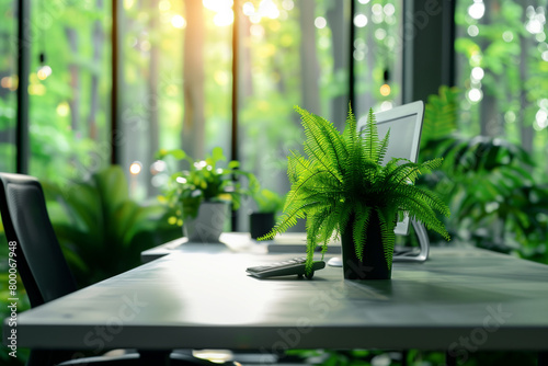 Obraz na płótnie green office nature friendly enviroment concept w salonie