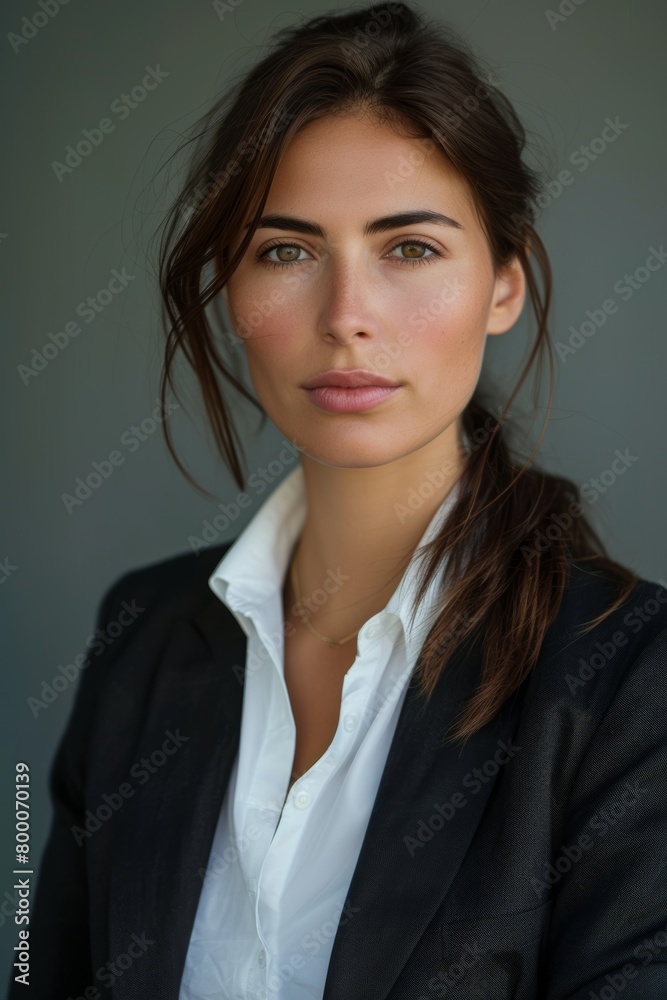 Portrait of successful business woman in business centre Portrait of successful business woman in business centre
