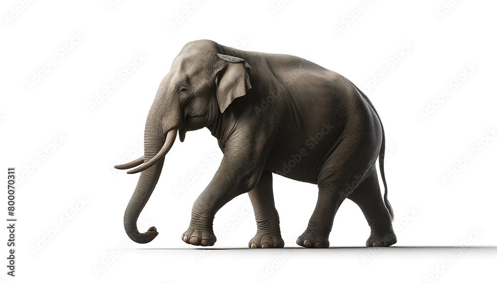 Obraz premium African elephant isolated on white background