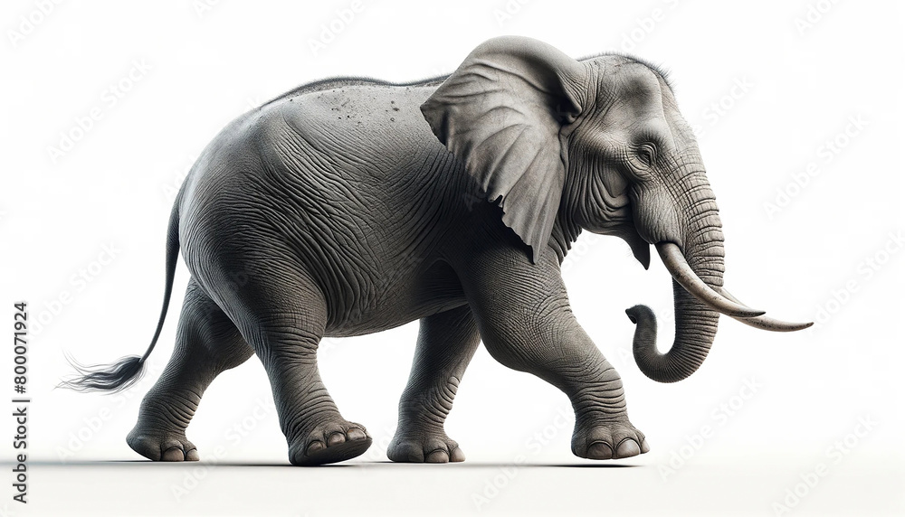 Fototapeta premium African elephant isolated on white background