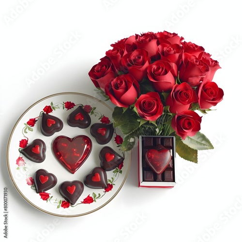 heart of roses and box