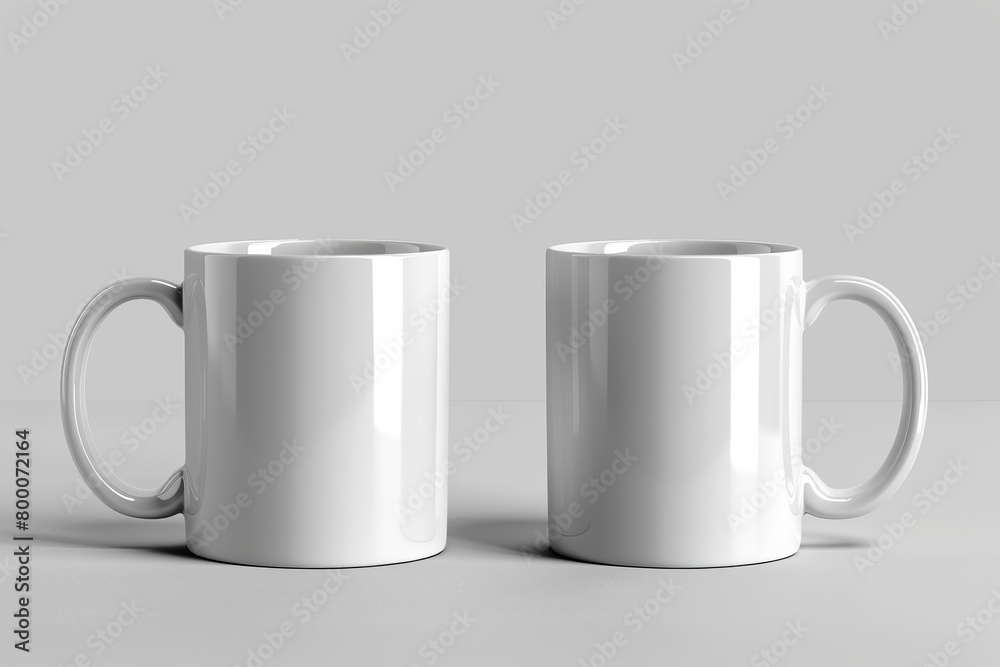 White Blank Mug Mockup in Photographic Scene created with Generative AI White Blank Mug Mockup in Photographic Scene created with Generative AI