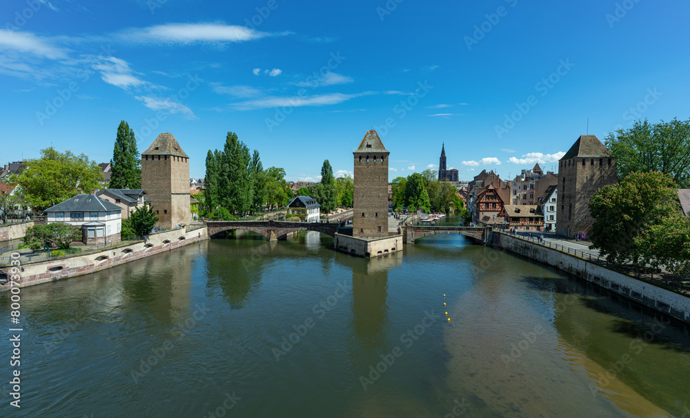 Covered bridge Pont Couverts in Strasbourgh in the district Petite France, Alsace. Covered bridge Pont Couverts in Strasbourgh in the district Petite France, Alsace.