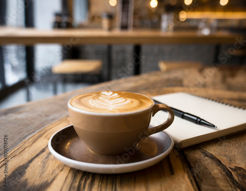 Kaffee Pause mit einem Cappuccino in einer Cafe Bar,
KI generierte Aufnahme