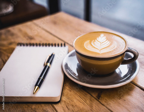 Cappuccino Latte Art, KI, AI generierte Aufnahme