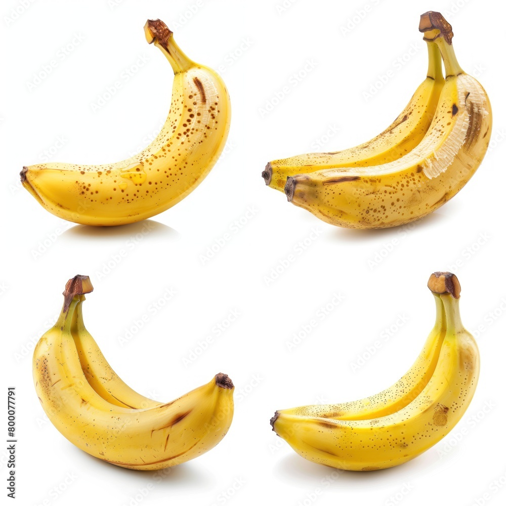 set portrait Banana isolated on white background set portrait Banana isolated on white background