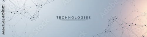 Global network connection banner design template. Header social network communication in the global business concept. Big data visualization. Internet technology