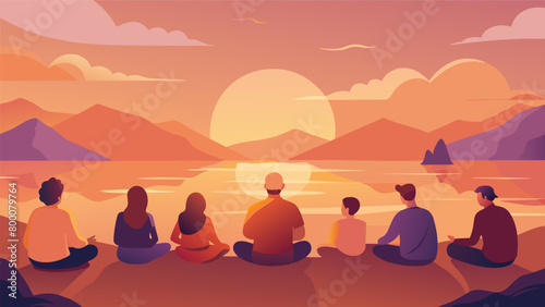 With the sun peeking over the horizon we sat in awe of its beauty and discussed the simple joys of life in our calming sunrise talk.. Vector illustration